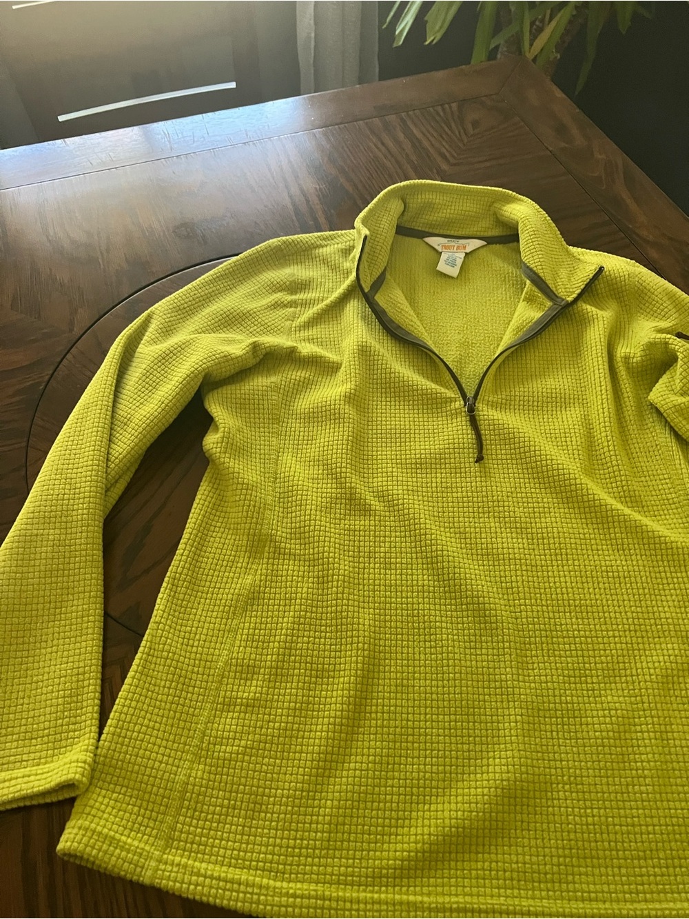 Orvis Trout Bum Men's Green 1/4 Zip Mock Neck Fleece Pullover Sweatshirt M # 716